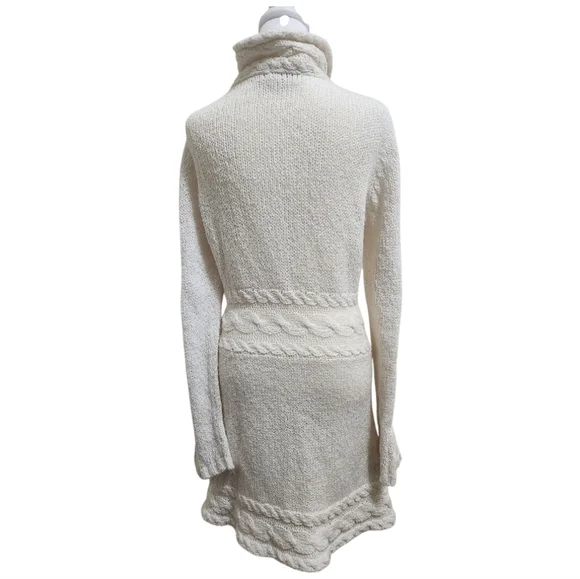 Indigenous Cardigan Knit Sweater Organic Cotton Cream Ivory Womens Small Boho - Picture 2 of 10
